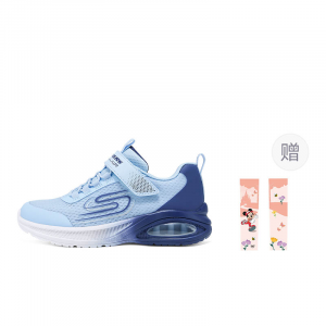 Skechers Kids Антискользящие и износостойкие легкие амортизирующие низкие кроссовки для бега светло-синий/темно-синий детские