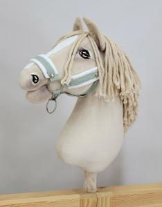 Регулируемый недоуздок для Hobby Horse A3 шалфейный с белым мехом Bobono