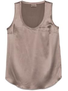 Brunello Cucinelli атласный топ, коричневый