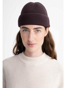 MELA Вязаная шапка в рубчик в стиле KALI темно-коричневого цвета