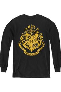 Футболка с длинным рукавом для детей с гербом Хогвартса из Гарри Поттера Gildan, черный