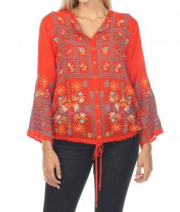 Блузка Wyatt в цвете «помидор черри» Johnny Was, цвет cherry tomato