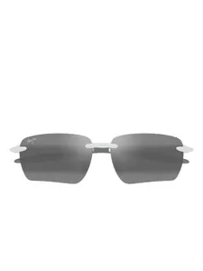 Безободковые солнцезащитные очки прямоугольной формы Ho’okipa Ultra G Maui Jim, белый