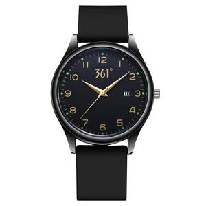 361° Часы с кварцевым механизмом и силиконовым ремешком, унисекс, черный циферблат