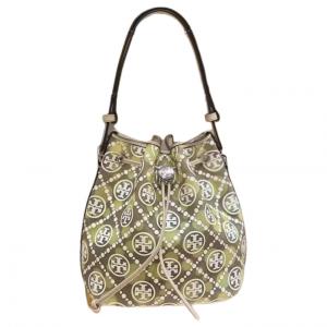 TORY BURCH Монограмма Полиамидная Панама Сумка через плечо Женская Хаки и Мед