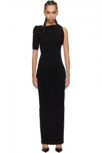 Платье миди с драпировкой Jacquemus, черный