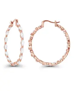 Серьги-Кольца из 14-каратного розового золота с фианитами огранки «маркиз» (также из 14-каратного золота по серебру или 14-каратного розового золота по серебру) Macy'S, pink