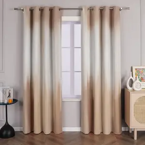 Плотные шторы с люверсами, затемняющие (1 шт.), градиентные шторы с люверсами, песочного цвета, ШxВ 225x135 см Joyswahl