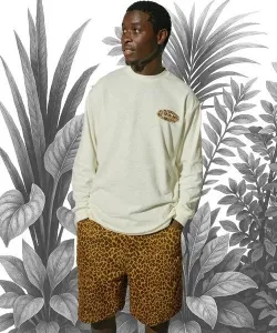 Короткие шорты из конопляной саржи с леопардовым принтом MANASTASH×A-KLASS (мужские) *Совместимы со всеми куртками