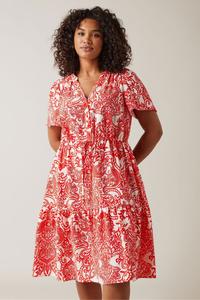 Короткое платье рубашка с принтом пейсли Evans, красный