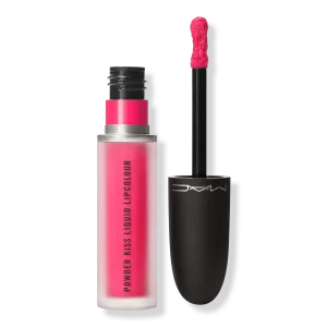 Жидкая помада Powder Kiss, стойкая помада MAC, Billion $ Smile (bright fluorescent pink)