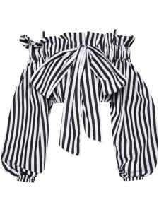 Patou укороченная блузка в полоску, черный