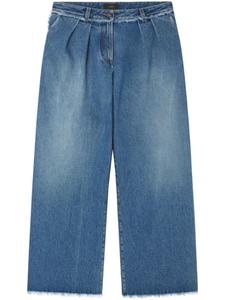 Alanui широкие джинсы с бахромой, синий