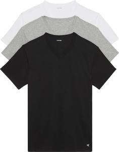 Комплект из 3 мужских нижних маек Calvin Klein из хлопка и эластичной ткани, Black, Grey Heather, White Vneck