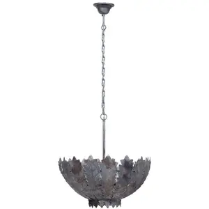 Подвесной светильник Hängelampe Autumn Leaves Large E27 1 шт., ручная работа, современный Kayoom, серебряный