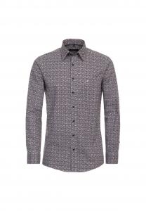 Мужская повседневная рубашка с принтом, удобная посадка CASAMODA, темно-красный