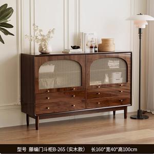 Mikemijia Комод 160 см для гостиной и спальни настенный из ротанга, 1 ящик, модель 265, сборка