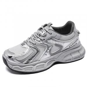 Низкие массивные кроссовки для женщин с противоскользящей и устойчивой к истиранию подошвой YANGQIYINGTAO, серебро