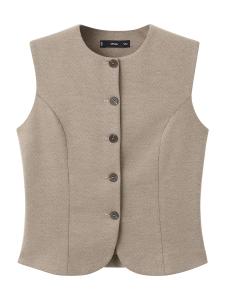 Жилет MANGO LUCA, светло-коричневый