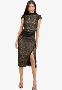 Платье-Миди для коктейльной вечеринки/вечеринки, облегающее фигуру, с короткими рукавами, для невысоких девушек. Lipsy, Black