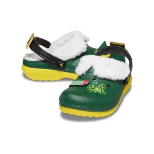 Детские сабо Crocs ELF Classic 209377-7C1, зеленые, с ремешком на пятке, удобные, NIN247