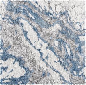 Ковер SAFAVIEH, 336 x 336 см, Horizon Shag Collection, круглый, Grey & Blue, современный абстрактный дизайн, плюшевый, идеально для помещений с высокой проходимостью в гостиной, спальне, столовой (HZN890G-11SQ)