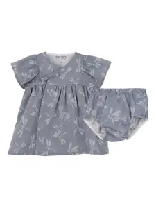 Платье с принтом Kenzo Kids, синий