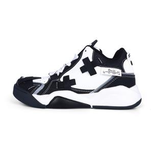 OHJC Антискользящие амортизирующие износостойкие мидтоп скейтборд кроссовки унисекс белый черный, цвет White Black