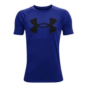 Футболка Under Armour с большим логотипом и техническим графическим рисунком для мальчиков 8–20 лет, цвет Royal