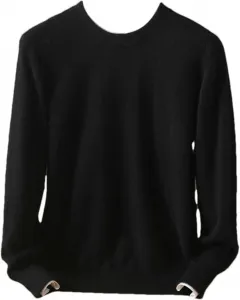 Мужской свитер из шерсти на осень-зиму — лонгслив с круглым вырезом