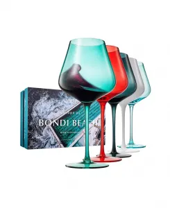 Бокалы для вина Colors of Bondi Beach Sydney, набор из 5 штук The Wine Savant, multicolor