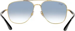 Женские солнцезащитные очки Ray-Ban RB3683 Square, Black on Gold /Clear Gradient Blue