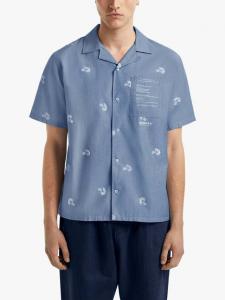 Футболка Dva Noggin с принтом, хлопок, Regular Fit DENHAM, Blue