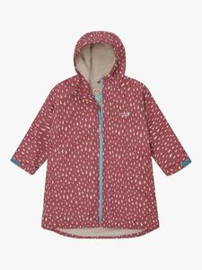 Детский халат с капюшоном на флисовой подкладке Muddy Puddles, Pink Drops