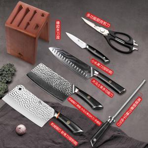 Mad Shark Ножи из дамасской стали, набор из семи предметов с разделочной доской