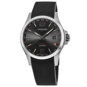 Longines Conquest VHP черный циферблат черный каучуковый ремешок мужские часы L3.728.4.56.9