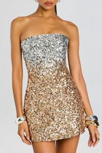 Камрон платье с пайетками в серебристо-золотом цвете Retrofete