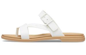 Шлепанцы женские белые/коричневые Crocs