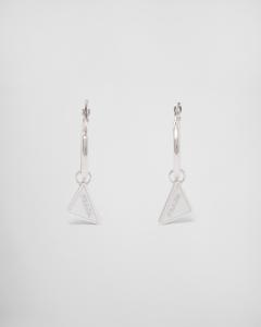 Серьги-подвески Prada Symbole, белый