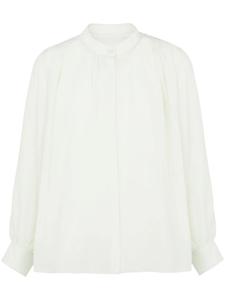 Yves Salomon шелковая рубашка со складками, зеленый