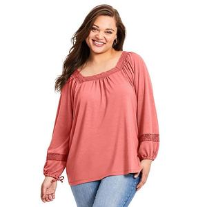 Женский топ с кружевной отделкой plus size Avenue, Sweet Coral
