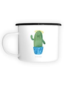 Эмалированная кружка XL Кактус Святой без слов белого цвета Mr. & Mrs. Panda