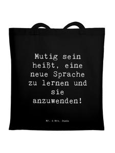 Mr. & Mrs. Panda Сумка с надписью "Изучайте и используйте языки с..." черного цвета
