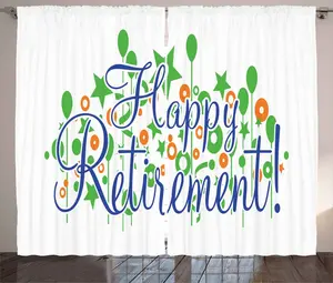 Штора ABAKUHAUS в деревенском стиле для спальни, с каллиграфическим рисунком, 280 x 225 см, присборенная тесьма, петли и крючки, папоротниково-зеленый, темно-синий и оранжевый Abakuhaus