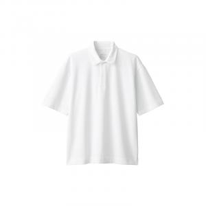 Рубашка-поло Muji с рукавами до локтя, светло-серый