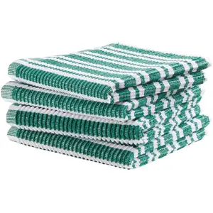 Салфетка для мытья Stripe, 30x30 см, из 100% хлопка с роскошной ребристой структурой и оптимальным впитыванием влаги Ddddd, зеленый