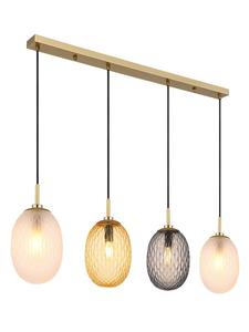 Globo lighting Подвесной светильник "Девин" золотисто-серо-прозрачного цвета - (Д)96 x (Ш)15 x (В)120 см