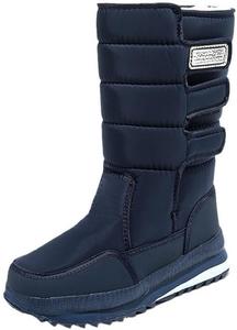 Зимние мужские снежные ботинки Hhhchpm с теплой меховой подкладкой, удобные ботинки, противоскользящие, водонепроницаемые для улицы, синий