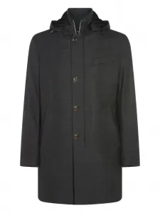 Пальто на пуговицах с капюшоном Montecore, серый