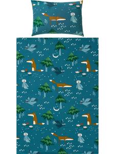 Детское постельное белье из тонкой фланели синего цвета Erwin Müller, 135x200 см (80x80 см)